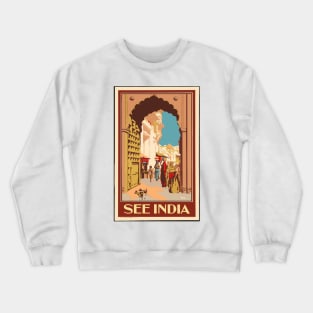 See India Travel Poster Crewneck Sweatshirt